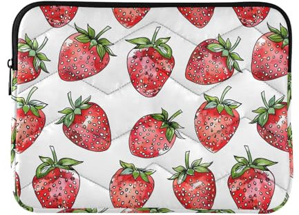 Cartoon Comic Strawberry Laptop Sleeve Case Notebook Computer Cover Briefcase Tablet Laptop Bag for 13-14 inch