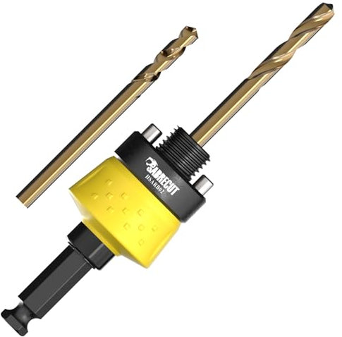 3 x SabreCut HSARB02K1 Qwik-Switch Spring Loaded Fast Change A2 Hole Saw Arbor and M35 Cobalt Drill Bits Kit 11mm HEX Shank Compatible with 32mm to 160mm Hole Saws
