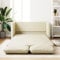 Keyroto Schlafsofa 2-Sitzer-Sofa, 2-in-1-Sofa, 2-Sitzer-Sofa, französisches Bettsofa, umbaubar in Bett – Cremefarben – Kunstleder