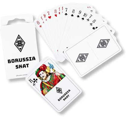 Borussia Mönchengladbach Skatspiel | Offizieller Fanartikel Fohlenshop | 32 Blatt | Kartenspiel im Gladbach-Design | Mit Rautendruck, Spielkarten