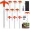KITERI 10 Pcs Screw In Tent Pegs, 8 Inch Tent Pegs Hard Ground Awning Pegs Heavy Duty Camping Pegs With Tent Peg Extractor Hexagon Socket and Storage Bag for Hard Ground Camping Tarpaulin