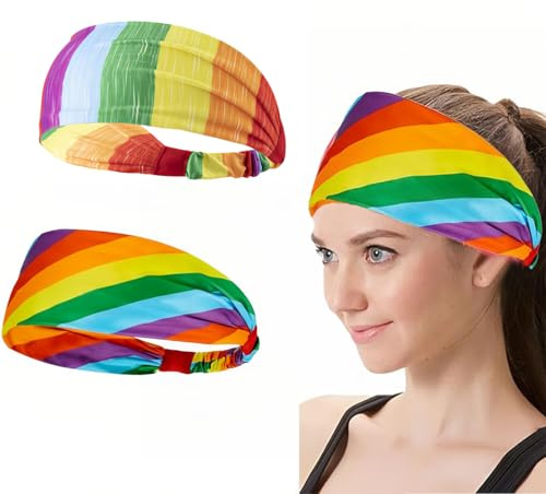 Haarband Stirnband Damen，Breite Stirnbänder für Damenhaar，modische geknotete Stirnbänder für Erwachsene und Frauen, Haar-Accessoires, 2 Stück（Bunte）