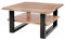 SAM B-Ware Couchtisch 90x90 cm Philipp, Sofatisch mit Ablage, Akazienholz massiv + naturfarben + lackiert, Beistelltisch mit echter Baumkante, U-Gestell Schwarz