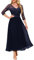 Daisyaner Abend Langes Paillettenkleid für Hochzeit V-Ausschnitt Glitter Chiffon Cocktailkleid Elegantes Kleid Halbe Ärmel Spitzenkleid Graduierung Ballkleider