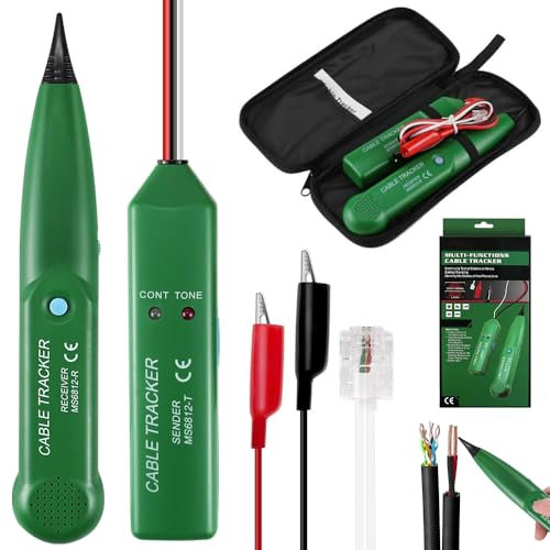 Rilevatore di Linea Telefonica, Cercacavi Tester Cavi Rottura, Localizzatore Cavi, Rilevatore Cavi Elettrici, Tester per Cavi di Rete con batteria per Rete Telefono Controllo Della Continuità