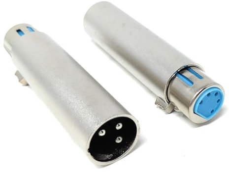 DRUT 1pcs. XLR 3-Pin Male to 5-Pin Female DMX Adapter – Audio, Video, Stage Light Converter, Joiner, Extender