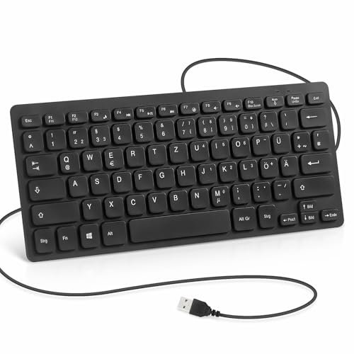 CUQI Mini clavier filaire, 78 touches ergonomiques, interface USB-A, mini clavier portable pour le bureau et les voyages