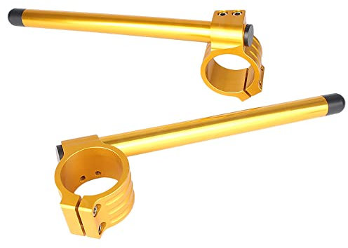 YFUK 37MM Motorrad Stummellenker Durchmesser 2 Stück Geteilte Stummellenker Montagestangen 7/8 Verstellbarer Lenker Für Motorrad Universal, Gold