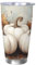 SHFJASBNUMG Taza de café de calabaza otoñal de estilo rústico con hojas de otoño, taza de acero inoxidable para senderismo, aventureros, 8,7 x 11,2 cm