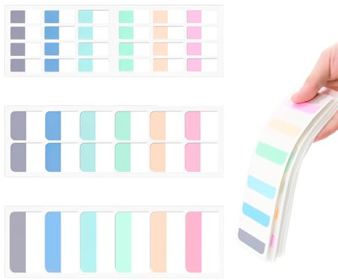 600 Stück Kleberegisterkarten, 3 Größen Morandi Colored Page Markers Tabs, Kleberegisterkarten Seitenmarker Selbstklebend zum Markieren Beschriften Klebezettel Tabs für Büro Ordner für Schüler Lehrer