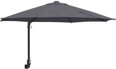 vidaXL Parasol de patio Anthracite Acier, Polyester Grand Parasol Rond