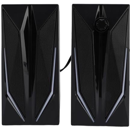 Oreilet Haut-parleurs de Bureau avec des Lumières RVB Colorées, Petit Haut-Parleur Multimédia alimenté par USB pour Ordinateur Portable PC de Bureau