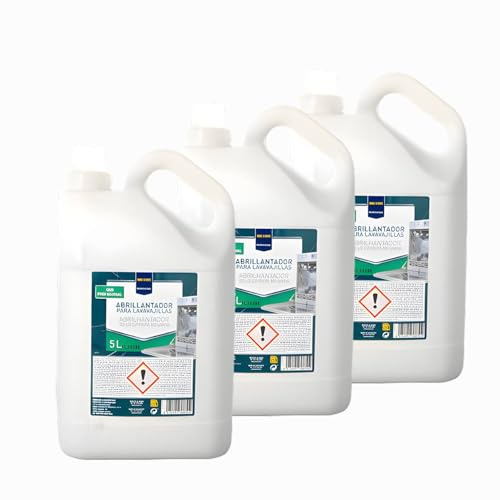 METRO PROFESSIONAL Abrillantador para Lavavajillas – 5 L · Pack 3 Unidades, Producto Profesional Hostelería