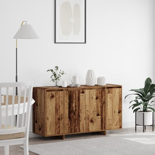 MNISDFL Altholz Sideboard Altes Holz Massivholz Altholz kommoden flurschrank for Wohnzimmer Innenraum 135 x 41 x 75 cm