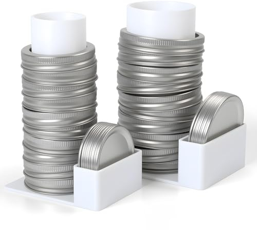 TAAMOG Mason Jar Lid Organizer Holder Storage Rack for Canning Jar Lids and Rings Compatible with Regular and Wide Mouth (2 Pack)
