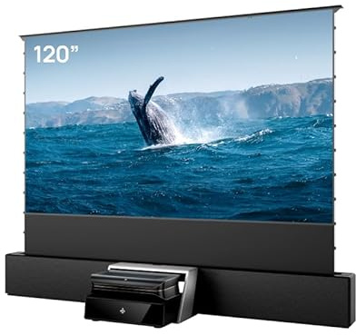 AWOL VISION LTV-3000 Pro 4K 3D RGB Ultra-Kurzdistanz-Projektor & ALR Kino-Leinwand & 120 Smart All-in-One UST-Projektorschrank-Bundle