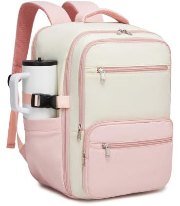 KONO Handgepäck Rucksack 40x30x20 für Ryanair mit Laptopfach | Wasserabweisender Reiserucksack für Damen und Herren – mit Trolley-Gurt, Brustgurt und Fächern für Flugreisen
