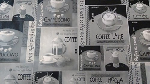 Karina Home Black Coffee Wipe Clean Tablecloth Vinyl PVC 200cm x 137cm