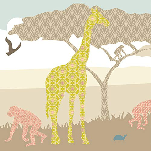 Anna Wand Kinderzimmer Bordüre selbstklebend I Made in Germany I Tapetenbordüre 450 x 11,5 cm I Wandtattoo Mädchen & Junge I Hello Afrika naturfarben