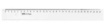 Aristo College Lineal AR23030, transparent, mit Tuschekante und Facette, 30 cm