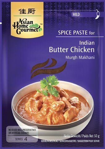ASIAN HOME GOURMET 3er Pack Gewürzpaste für Indisches Butter Hühnchen [3x 50g]
