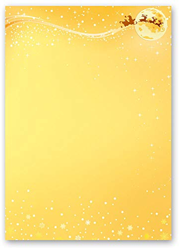 100 Blatt Briefpapier Weihnachten FESTLICHE WÜNSCHE - DIN A6 Format - Paper-Media