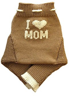 100% Merino Wolle Baby Wollwindelhose Überhosen Longies gestrickt I love Mom S Brown-White