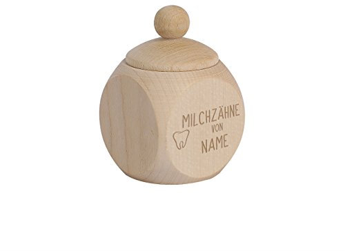 Striefchen® Milchzahndose aus Holz mit Schraubverschluss inklusive Namensgravur