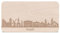 GRAVURZEILE Frühstücksbrettchen mit Gravur - Skyline Krefeld - Holz Schneidebrett Vesperbrett Brotzeitbrett - Geschenk für Stadtverliebte - Ideal auch als Souvenir