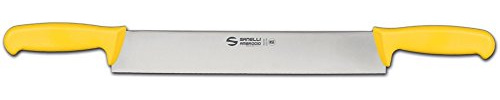 Ambrogio Sanelli - Supra Colore - Cuchillo queso dos asas, para pasta dura Color: amarillo Hoja: Lisa, acero inoxidable Nitro-B Inox al nitrogeno, Cm: 33