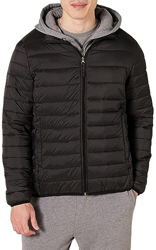 Amazon Essentials Doudoune Imperméable Légère Et Compacte (Disponible en Grande Taille) Homme, Noir, L
