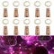 Flaschenlicht lichterkette,RcStarry Weinflaschen LED lichterkett, 10er stück Mini-Lichterkette 2M 20 Leds Silberdraht Licht Sternenlicht für Flasche DIY, Weihnachten, Hochzeit, Halloween (pink)