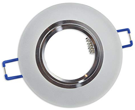 Einbaustrahler Rahmen matt - rund aus Glas flach - Einbaurahmen für GU10 MR16 Leuchtmittel - Ø60-70mm Bohrloch Einbau-Spot Strahler Einbauleuchte