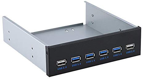 Panneau Avant, 19 Broches à 4 * USB3.0 + 2 * USB2.0 6 Interface Metal Front Panel USB Hub, Panneau Avant Multifonctionnel, Durable