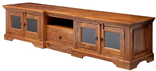 MASSIVMOEBEL24.DE Oxford TV-Board Akazie 210x50x50, Farbe:Hellbraun lackiert, Größe:210x50x50 cm (BxTxH)