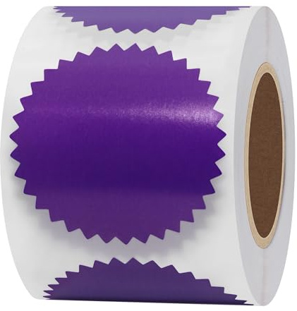 Hylabelest 2 Inch Bright Purple Certificate Wafer Seals Labels Awards Legal Embossing Stickers (Bright Purple)