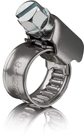 GARSIDURO® 10 Stück DIN3017 Schlauchschellen 8-12 mm aus Edelstahl in W5 Industriequalität, 9 mm Band – hochwertige V4A Schlauchklemmen für Auto, Motorrad, Boot, Aquarium, Rasenmäher