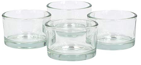 Creativery Teelichtgläser klein 51x33 mm Set 4 Stück Teelichthalter Glas Farbauswahl: klar/transparent
