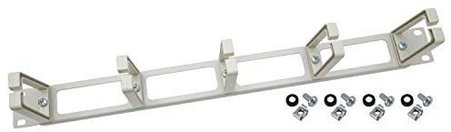 HMF 66455-07 Rangierpanel für Serverschrank | 19 Zoll | 1 HE | 5 Führungsbügel | Lichtgrau