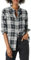 Amazon Essentials Chemise en Flanelle à Carreaux Légère, Manches Longues, Coupe Classique Femme, Blanc Noir Grand Plaid, XS