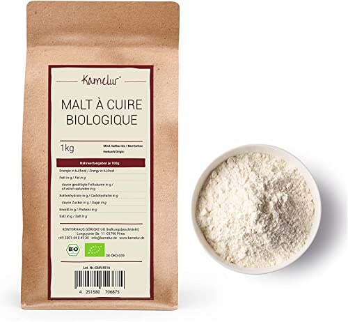 Kamelur Malto BIO Per Pane E Panini - Farina Di Malto D'Orzo Enzimaticamente Attiva E Senza Additivi - Malto D'Orzo Leggero, Confezione Biodegradabile 1 Kg (Confezione Da 1)