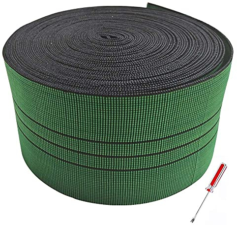 YLM1991 Elastisches Gurtband für Sofa, Polstermöbel, Couch, Stuhl, Sitz, dehnbare Feder-Alternative, Rolle mit Reißzwecken, 12 m x 90 mm