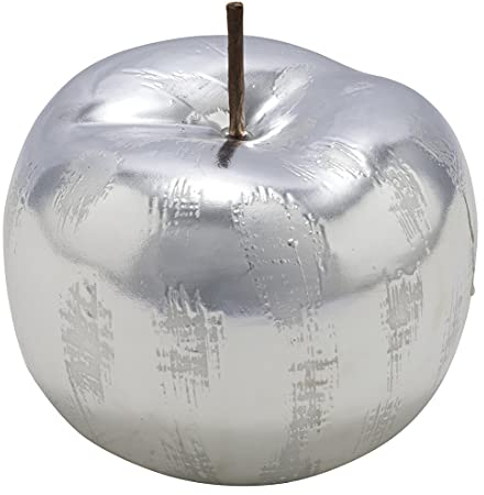 Gehlmann dekorativer Deko-Apfel Dekoobjekt Apfel Keramik Silber glänzend - Matte Optik (22103453-groß)