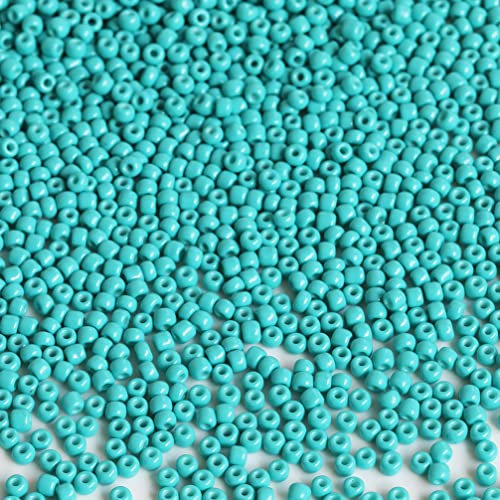 Bala&Fillic Türkis Farbe 3mm Perlen zum Auffädeln 3600Stücke/100Gramm,8/0 Glasperlen zur Herstellung Schmuck, Armbändern, Halsketten und Ohrringen (Türkis)