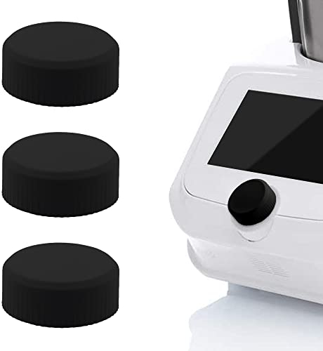 3PCS Schalter Silikon Hülle kompatibel mit Monsieur Cuisine Connect Smart Trend Küchenmaschinen, Staubdicht Schutzhülle Zubehör für MCC Schalter Schutz und Dekor, Schwarz