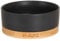 AromaDogTag Hundenapf Amoa aus Keramik mit Holz Unterteller schwarz Anti-Rutsch (medium)