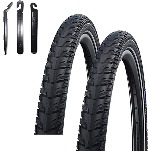 2 x Schwalbe Energizer Plus Tour Performance E-50 Fahrrad E-Bike Reifen Reflex 37-622 (28 x 1,40) inkl. Reifenheber