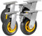 Taylor & Brown 4 x Heavy Duty Industrial Swivel Castor Wheels with 2 Brakes - 150mm up to 1000KG - No Floor Marks Silent 360° Transport Caster for Furniture - Rubbered Trolley Wheels – 6” Grey Castors