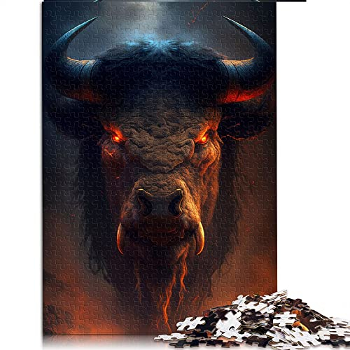 Puzzles für Erwachsene 1000 Teile Demonic Bison Puzzle für Erwachsene Holzpuzzle Lustiges Geschenk (Größe 50x75cm)