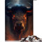 Puzzles für Erwachsene 1000 Teile Demonic Bison Puzzle für Erwachsene Holzpuzzle Lustiges Geschenk (Größe 50x75cm)